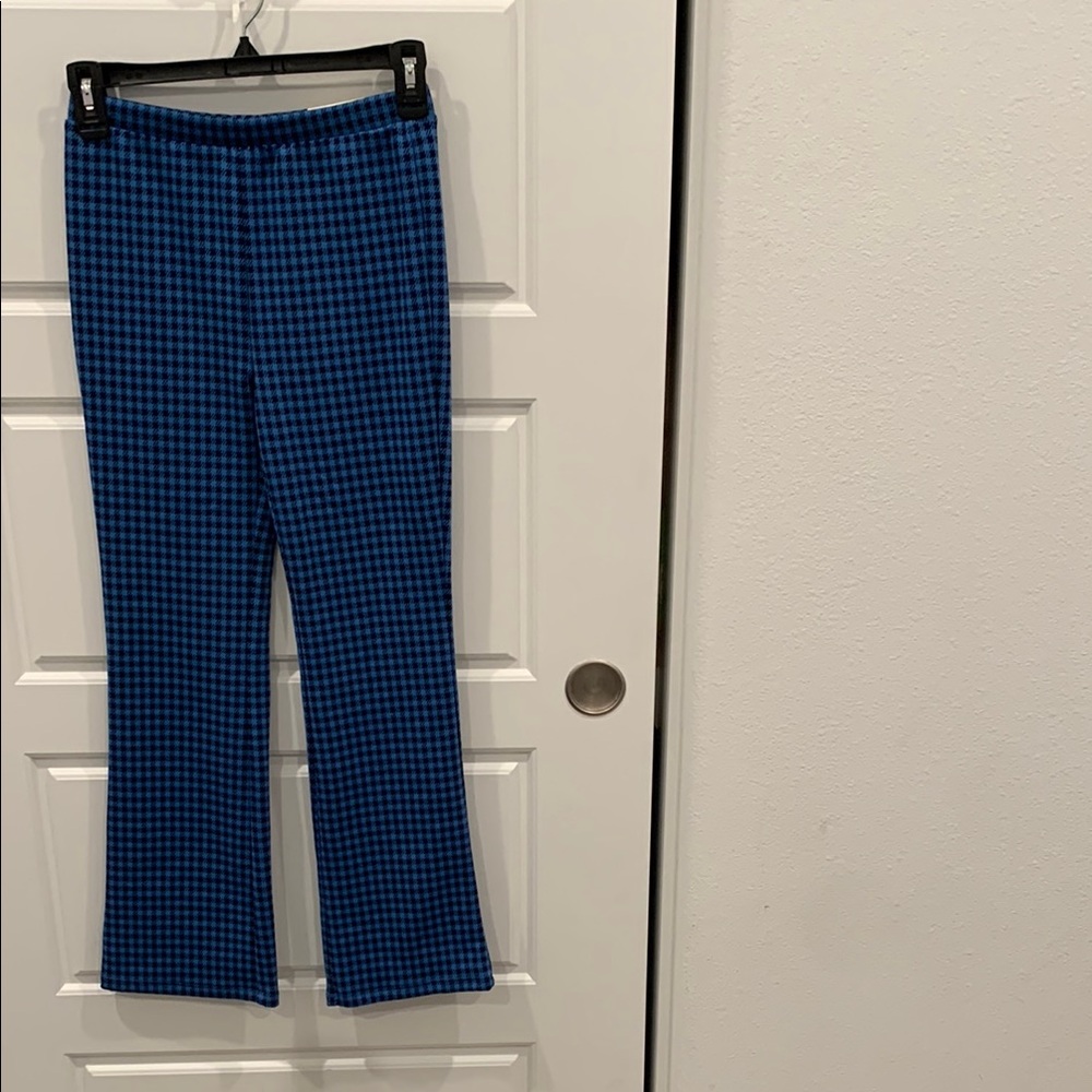 Epic Threads Blue and Black Checkered Pants Flare